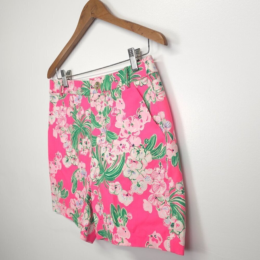 Lilly Pulitzer Gretchen High Rise Short Roxie Pink Worth A Look Size 4 - Picture 9 of 15